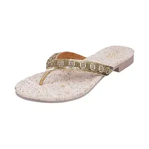 Metro Womens Synthetic Antic Gold Slippers (Size (4 UK (37 EU))