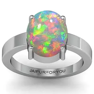 jaipurforyou Certified Opal (Ethopian Opal) 7.40 cts or 8.25 ratti Silver ring
