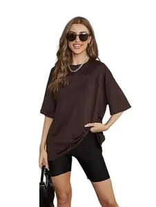 Brown Plain T-Shirt, Women Plain T-Shirt,Casual T-Shirt, Women Loose Fit T-Shirt,Women Tees,Plain T-Shirt for Women