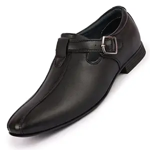 FAUSTO FST FOSMS-2001 BLACK-43 Men's Black Side Open Shoe Style Sandal with Buckle Strap (9 UK)