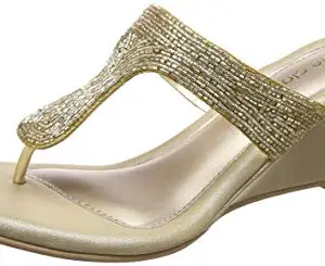 Bata womens TARA THONG Gold Slipper - 3 UK (6718920)