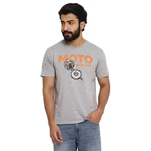Royal Enfield Men's Regular Fit T-Shirt (TSSS21006_Grey XL)