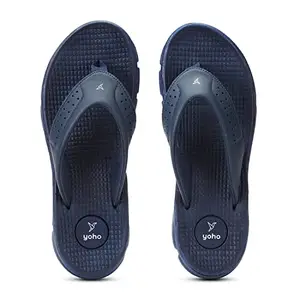 YOHO Breeze Men Slippers With Arch Support | Soft Comfortable & Anti Skid Men's Flip-Flops & Slippers |Styles | Daily Use |Breeze (Navy blue, numeric_6)