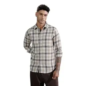 WROGN Men's Pure Cotton Shirt | Checkered | Regular Fit
