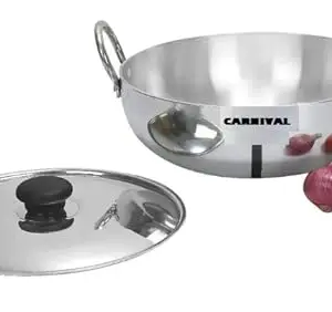 Carnival Aluminium Induction Based kadhai 5.5 LTR with Stainless Steel lid,Pure Virgin Aluminium price in India.