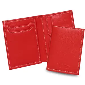 MATSS Red Artificial Leather Unisex Card Holder (A12007RD)