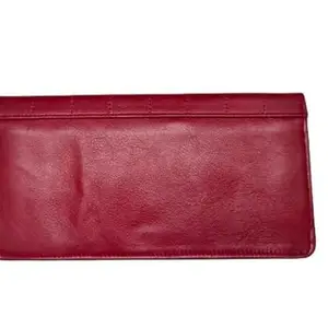 ICORDO Women Original Leather Wallet (Red)