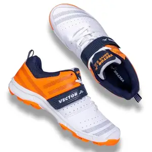 Vector X Drive 2.0 Cricket Shoe (8, White-Orange)