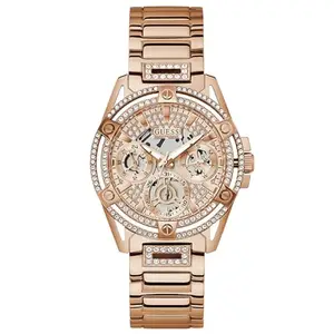 GUESS Stainless Steel Analog Gold Dial Women's Watch-Gw0464L3