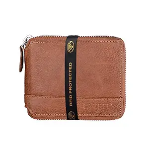 Laurels Men's Vegan Leather Wallet with RFID Protection and Zipper Lock (Multicolour), (Model: LWT-ZIPPER-II-09)