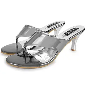 FASHIMO Women's Heels Slippers 503-silver-39