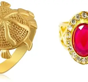 SP Creations Tortoise Ring/Kachua Ring Pack of 2 Stone Ring () BZ_Ring Combo-07