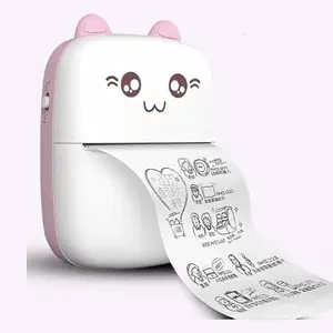DIUSFY Mini Thermal Printer for Kids Cute Cartoon Bluetooth Pocket Printer for Notes, Labels & Stickers Inkless Portable Printing with Mobile App Support Ideal for School, Journals, Crafts & Gift Use