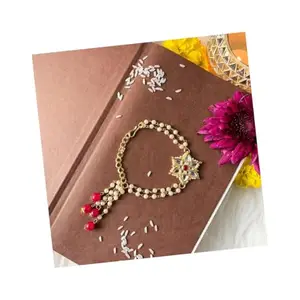I Jewels Designer Pearl Hanging Lumba Bracelet For Bhabhi/Sister (R116Q-L)