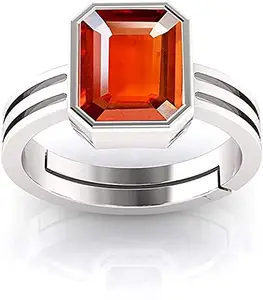 Akshita gems Gomed (Hessonite) 8.48 Ratti 9.00 cts Natural Gemstone Bis Hallmark Ring