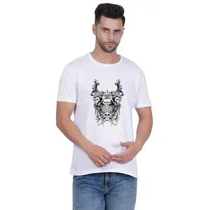 DORECHU || Cool Skeleton Skull Art Printed Regular Fit T-Shirt for Men & Women || Half Sleeve/Round Neck/Polyester T Shirt (White)