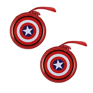 Stealodeal Captain America Aluminium Dual Zipper Coin & Earphone Case (Pack of 2)