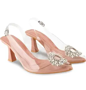 Looper Women Transparent Spool Heel Sandal