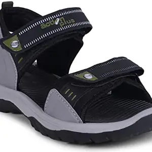 ACTION Men Black Stylish & Lightweight Casual Sandal | Flotter Sandal | Walking Sandal | Fashion Sandal | Formal Sandal | breathable SNT00010BKMH06 | Size-6