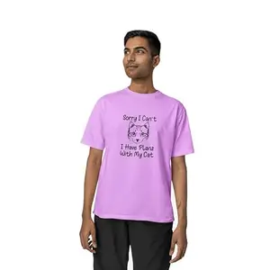Streetfluencer Casual Regular Fit Printed T-Shirt for Men with Round Neck and Half Sleeves Purple