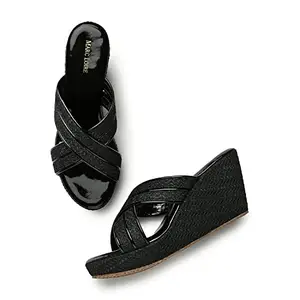 Marc Loire Women's Casual Soft Comfortable Black Wedge,size: 7