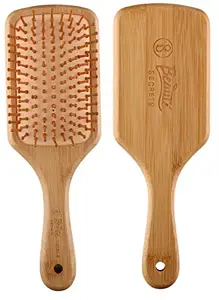 Beauté Secrets Wooden Paddle Hair Brush | Length 10.25" Width 3.5"| Large Flat Natural Eco Friendly Wood Handle Hairbrush for Men & Women with Thick, Curly, Wavy Long Hair (Wood)