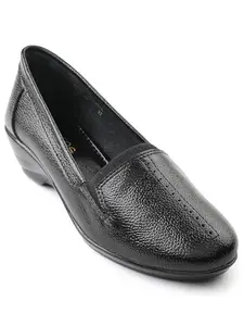 Liberty Healers TLO-26 Casual Ballerina Shoes for Women with PU Sole | Comfortable Outsole | Lightweight Durable and Cushioned Footbed | Leather Insole Shock Absorption (Black 38EU)