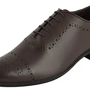 Auserio Men Brown Leather Formal Shoes-10 UK/India (44 EU) (SS 759)