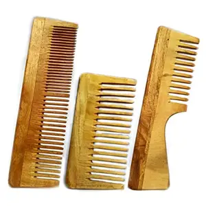 OREAYU™ Natural Pure Healthy Neem Wooden Comb for Hair Growth Anti-Dandruff Comb For Women And Men ( Pack of 3)