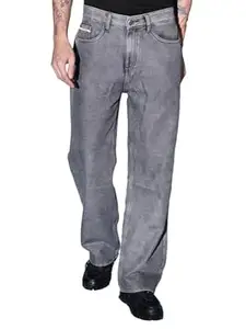 The Indian Garage Co Men Baggy Solid Mid-Rise Stretchable Jeans