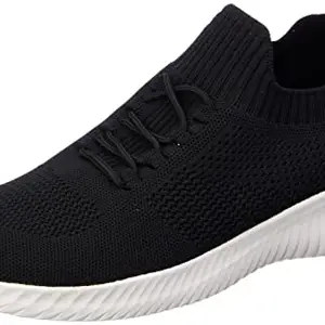 shoexpress Women's Textured Running Shoes with Lace-Up Closure Black 7.5 Kids UK (1800125D)