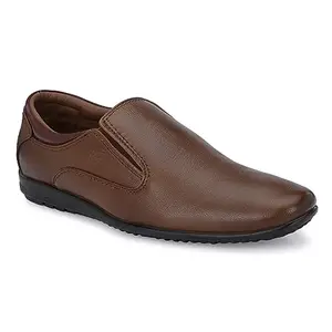 egoss Comforts Premium Genuine Leather Slip On Formal Shoes for Men (Tan-11)-197013
