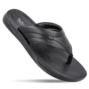 WALKAROO PLUS Men's Fashion Sandal with Cushion Insole, Toe Seperator and Broad Straps for Casual Footwear - WGP50023 Black