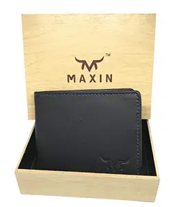 Maxin Mens Wallet 100% Pure Leather Color Black