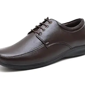 Brute Men's Brown Faux Leather Formal Office Shoes - 9 UK