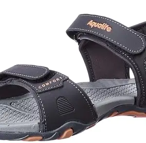 Aqualite Men MGS-617(ADV.) Sandal, D.Grey/Orange, 9 UK/India