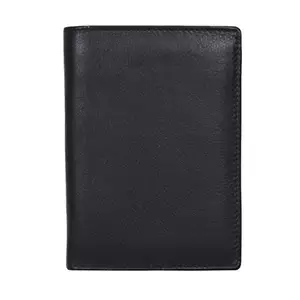 Leatherman Fashion LMN Genuine Leather Black Unisex Wallet with 3 Card Slots