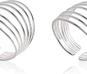 ELOISH 92.5 Sterling Silver Toe Ring for Women. 92.5% Pure Silver Toe Rings. Seven Lines Toe Rings.