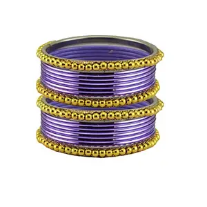 Vidhya Kangan Purple Metal Moti Stud Bangle (ban28359-2.8)