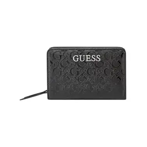 GUESS Black Printed Abbas French Wallet