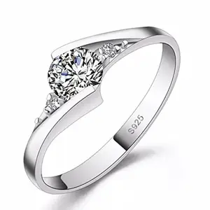 MEENAZ Rings for women stylish combo Platinum Silver heart butterfly Solitaire ring for girls girlfriend ladies wife sister AD CZ Stone American diamond rings Adjustable rose gold Finger Ring 959