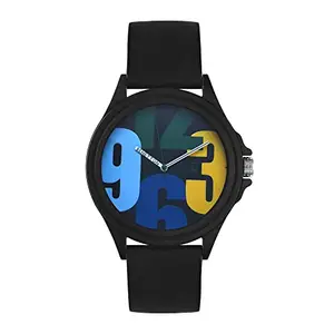 United Colors of Benetton Mens 46 mm Black Dial Silicone Analogue Watch - UWUCG0303