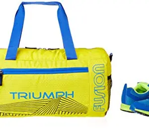Gowin Bright Blue/Green Size-7 with Triumph Gym Bag Fusion Pro-88 Yellow/Royal