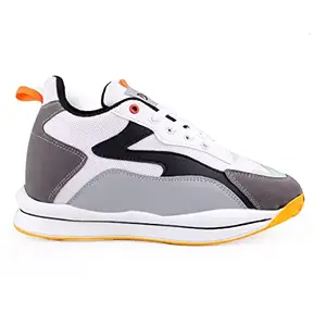 BXXY Men's 3 Inch Hidden Height Increasing Grey Casual Sports Lace-Up and Outdoor Shoes..- 7 UK