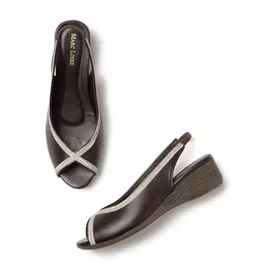 Marc Loire Women's Open Toe Block Heel Metallic Fashion Sandals for Everyday (Brown, 6)