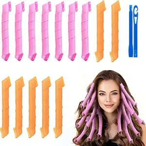 Verbier Hair Rollers, Hair Curlers, No Heat Spiral Curls, Wave Style Rollers For Setting Hair With Styling Hooks For Long & Short Hair (18 Pcs)