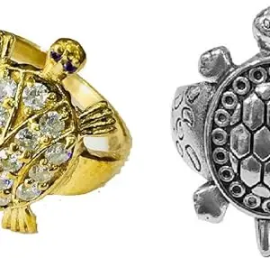 Tortoise Ring/Kachua Ring Pack of 2 Stone Ring