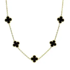 MIAMI Clover Necklace for Women Girls | Pendant Neck Chain For Women | Modern Design | Stylish Accessories | Aesthetic Jewellery | Diwali Birthday Anniversary Gift Everyday Jewelry Pendant Neck Chain