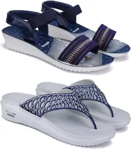 BERSACHE Extra Soft Classic Casual with Regular wear | Ultra Soft & Flexibility Technology | Slides for Women | Combo(AP)(PP)-1930-1887-6 Multicolor