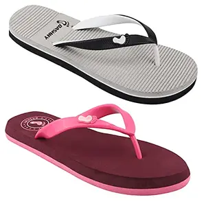 Dashny Combo Pack Of 2 Multicolor Comfortable Casual Slippers & Flip Flops For Women's (Combo-(2)-193-1301)